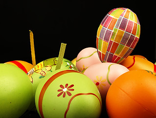 Image showing Easter eggs on a black background.