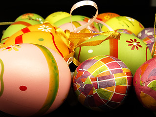 Image showing Easter eggs on a black background.