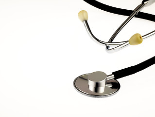 Image showing Medical stethoscope on a white background.