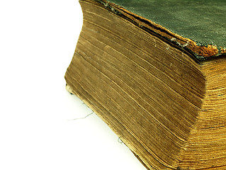 Image showing Old closed the book with a damaged cover.