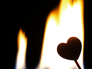 Image showing Flaming heart on a black background.