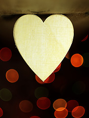 Image showing Heart on a wooden boards background.