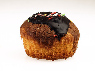 Image showing Muffins with chocolate icing.