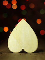 Image showing Heart on a wooden boards background.
