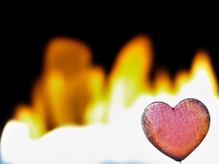 Image showing Flaming heart on a black background.