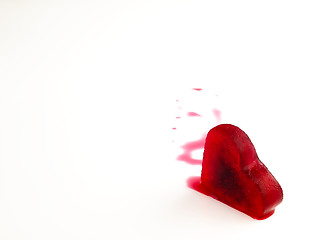 Image showing Red heart-shaped ice in the blood.