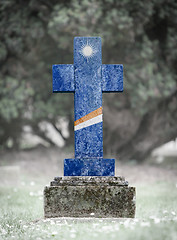 Image showing Gravestone in the cemetery - Marshall Islands