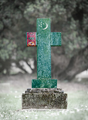 Image showing Gravestone in the cemetery - Turkmenistan