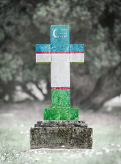 Image showing Gravestone in the cemetery - Uzbekistan