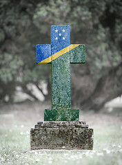 Image showing Gravestone in the cemetery - Solomon Islands