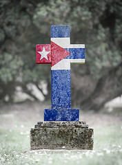 Image showing Gravestone in the cemetery - Cuba