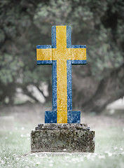 Image showing Gravestone in the cemetery - Sweden