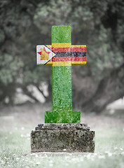 Image showing Gravestone in the cemetery - Zimbabwe