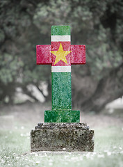 Image showing Gravestone in the cemetery - Suriname