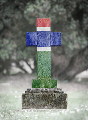 Image showing Gravestone in the cemetery - Gambia