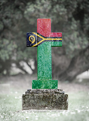 Image showing Gravestone in the cemetery - Vanuatu