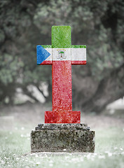 Image showing Gravestone in the cemetery - Equatorial Guinea