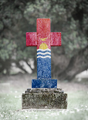 Image showing Gravestone in the cemetery - Kiribati