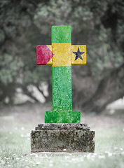 Image showing Gravestone in the cemetery - Sao Tome