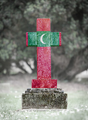Image showing Gravestone in the cemetery - Maldives