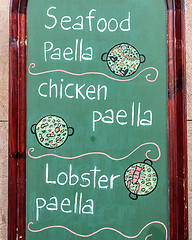 Image showing Exterior menu cartel in Barcelona - Spain