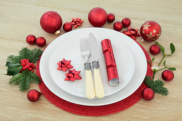 Image showing Christmas Dinner Setting