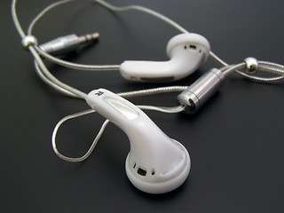 Image showing White earphones