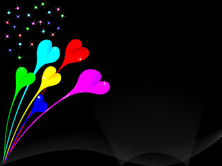 Image showing hearts firework