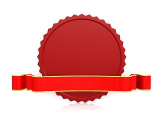 Image showing Seal with ribbon red