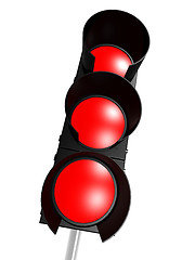Image showing Traffic light with red