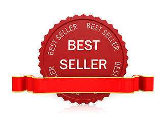 Image showing Best seller seal with ribbon