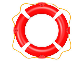 Image showing Life buoy topview red