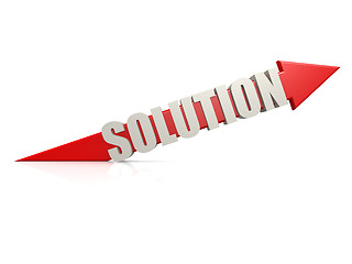 Image showing Red solution arrow