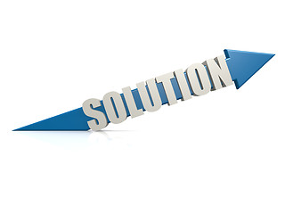 Image showing Blue solution arrow