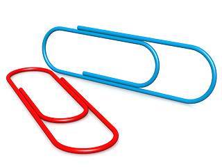 Image showing Blue red paper clip