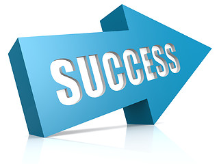 Image showing Blue success arrow