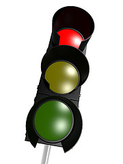 Image showing Traffic light with red on