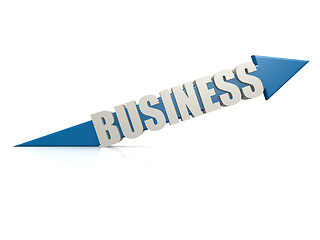 Image showing Blue business arrow