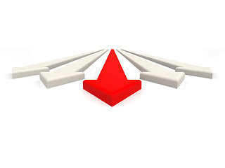 Image showing Red leading arrow