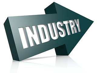 Image showing Industry blue arrow