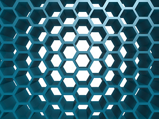 Image showing Blue hexagon pattern