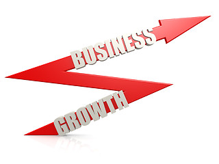 Image showing Red business growth arrow