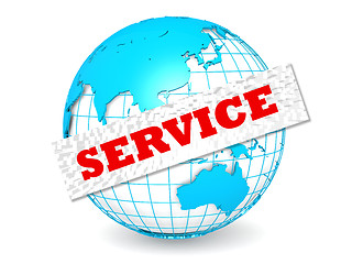 Image showing Globe with service word