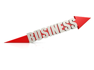 Image showing Red business arrow
