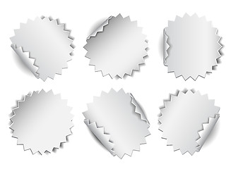 Image showing Set of paper stickers on white background.