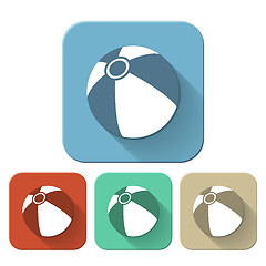 Image showing Beach ball flat Icon