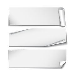 Image showing Set of rectangular paper stickers on white background.