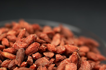 Image showing Dried goji berries on the table.