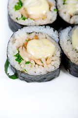 Image showing fresh sushi choice combination assortment selection 