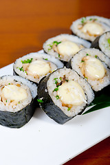 Image showing fresh sushi choice combination assortment selection 